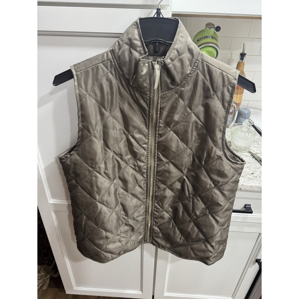 Mud Pie Puffer Vest Women's Large Bronze